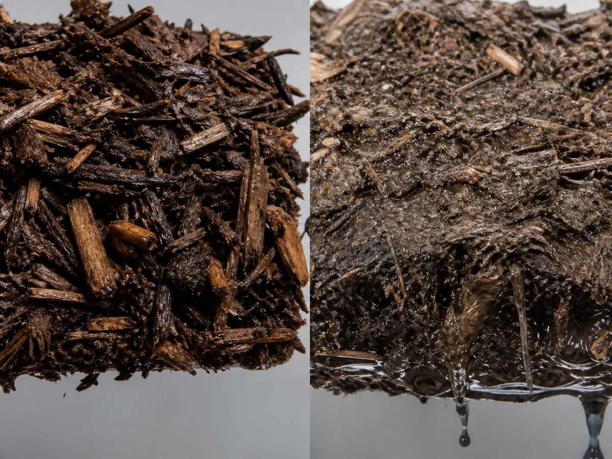 Moist aerated wood chips compared with flooded compacted chips from an outdoor mushroom bed