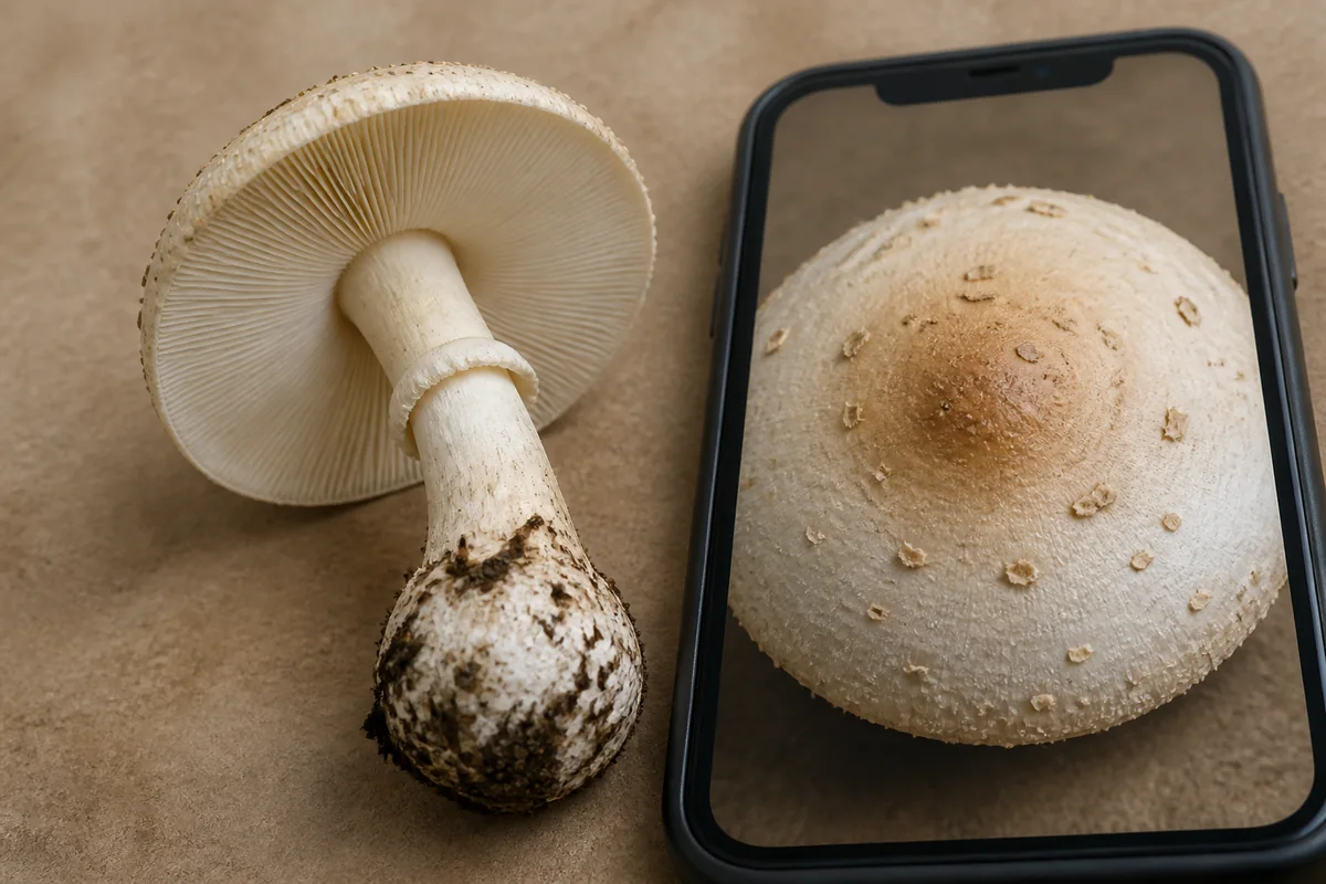 Phone camera framing only the cap while the underside and intact base remain visible outside the screen