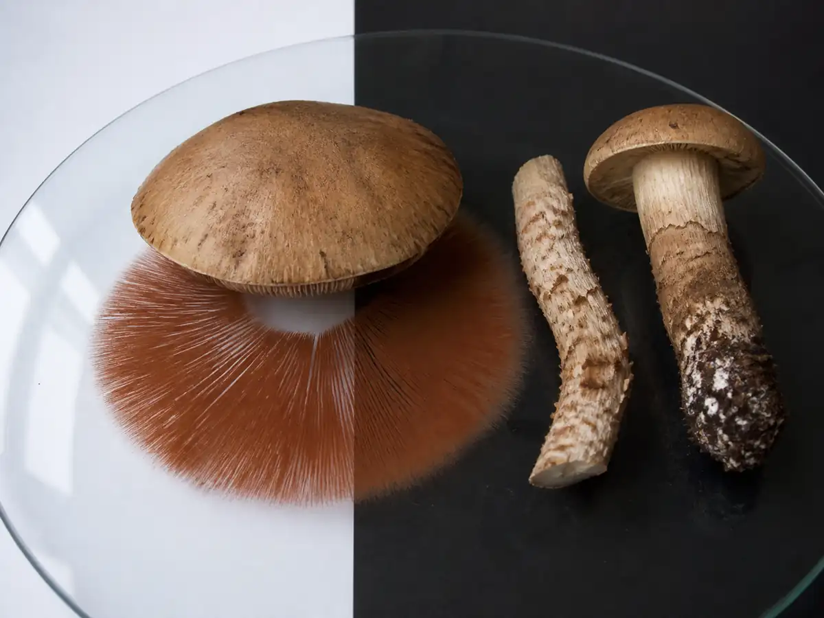 Rusty clay-brown spore print from bitter poisonpie