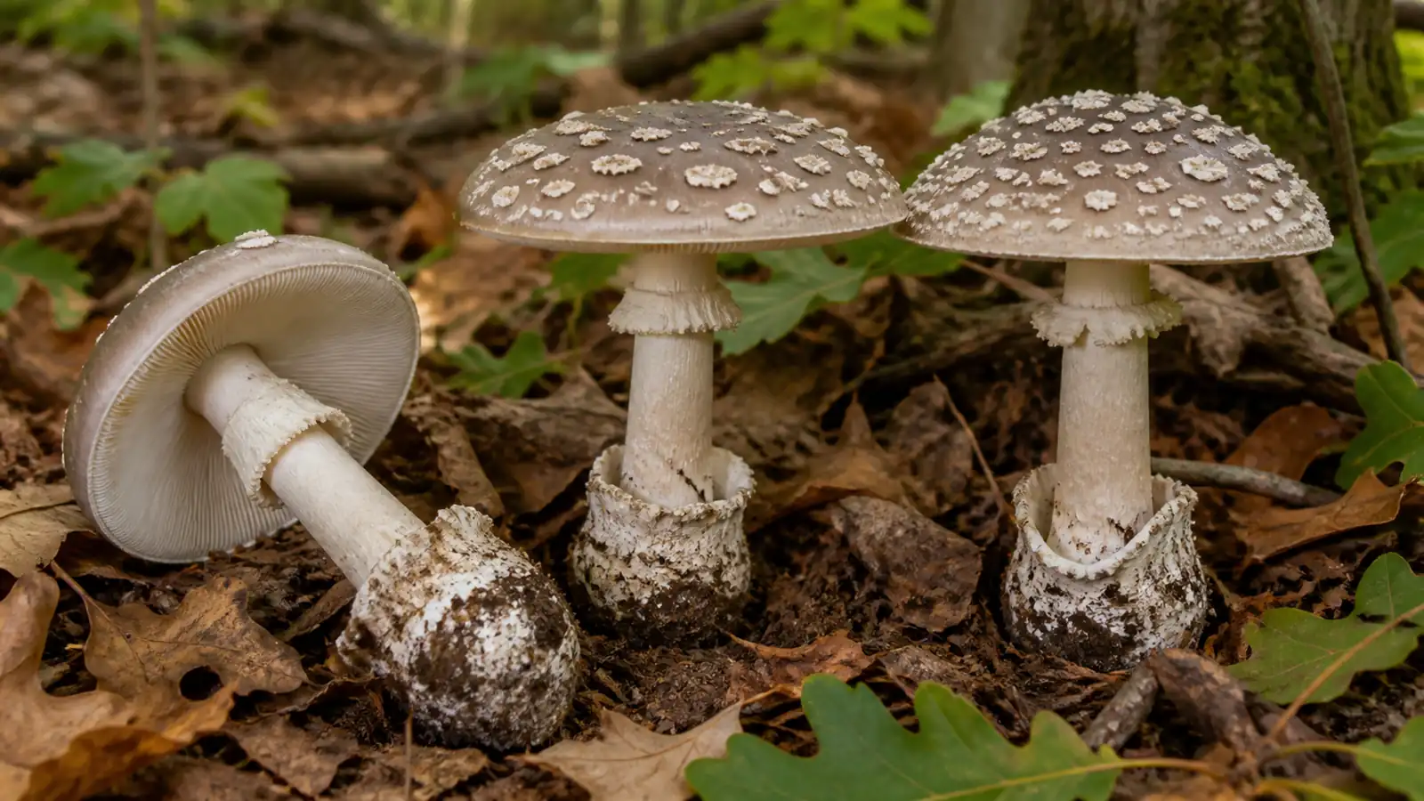 Booted amanita with pale patched cap free white gills ring and collared bulb - Booted Amanita | KnowTheSpore