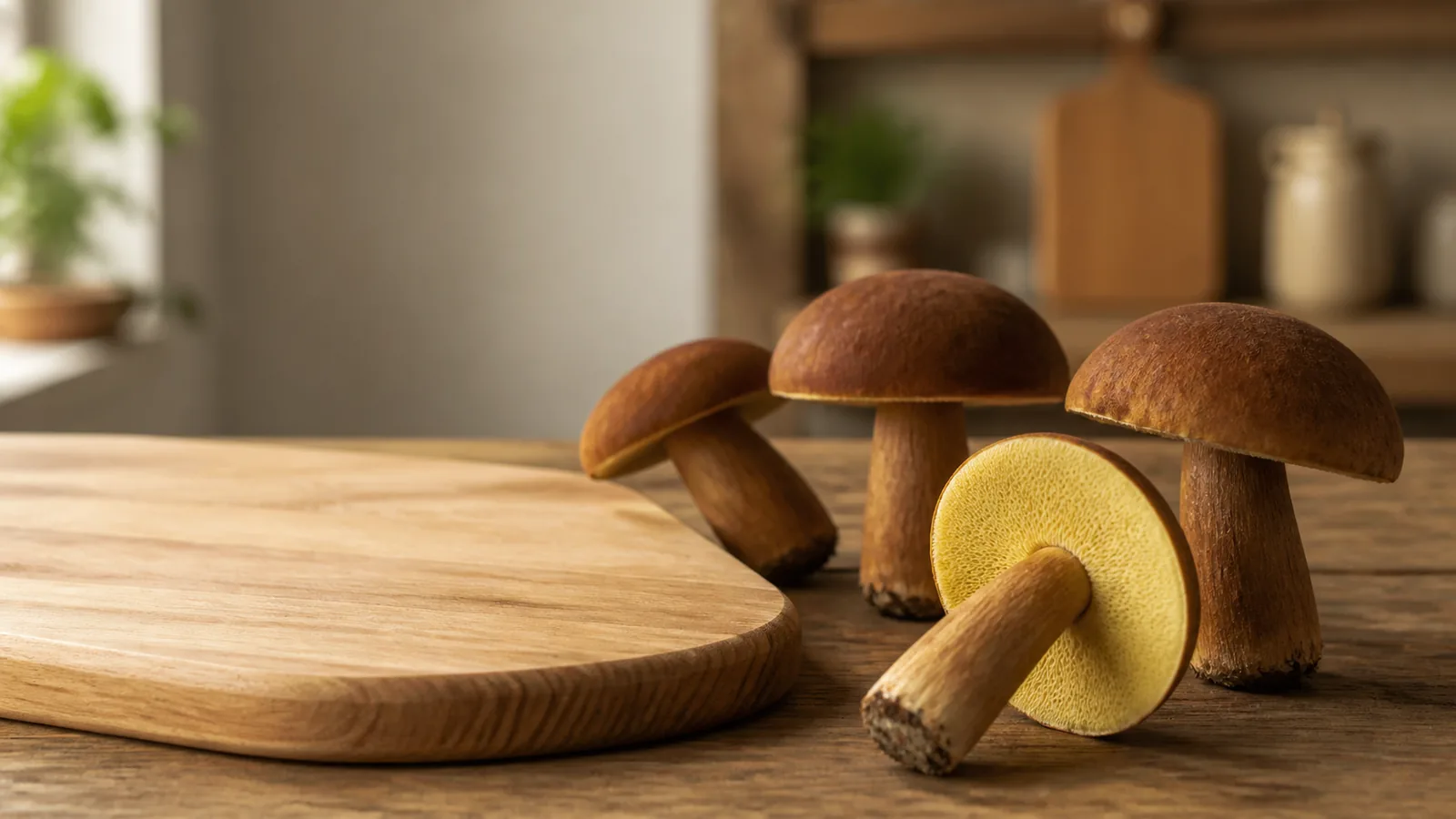Verified bay bolete mushrooms beside a clean preparation board for pregnancy safety - bay bolete pregnancy safety | KnowTheSpore