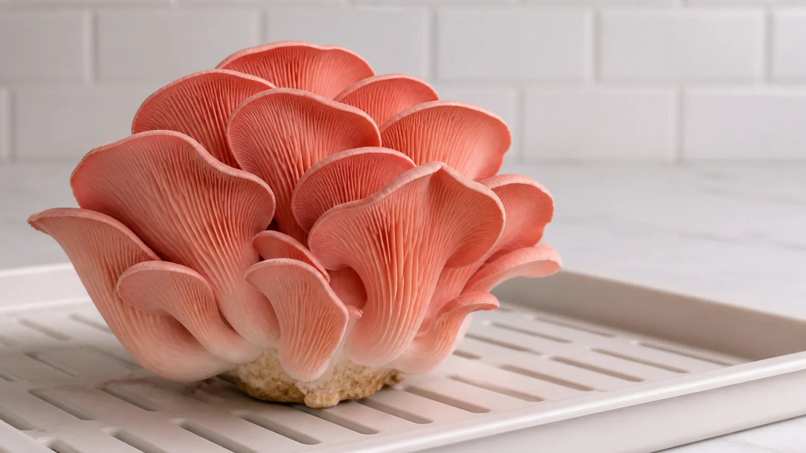 Fresh pink oyster cluster checked before a pregnancy meal - pink oyster pregnancy safety | KnowTheSpore