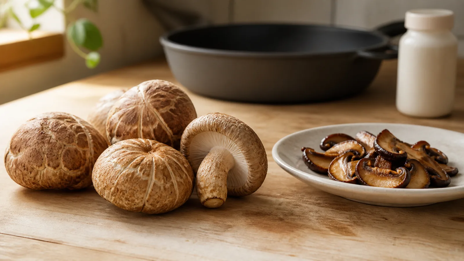 Cooked shiitake separated from raw caps and supplements - shiitake pregnancy safety | KnowTheSpore