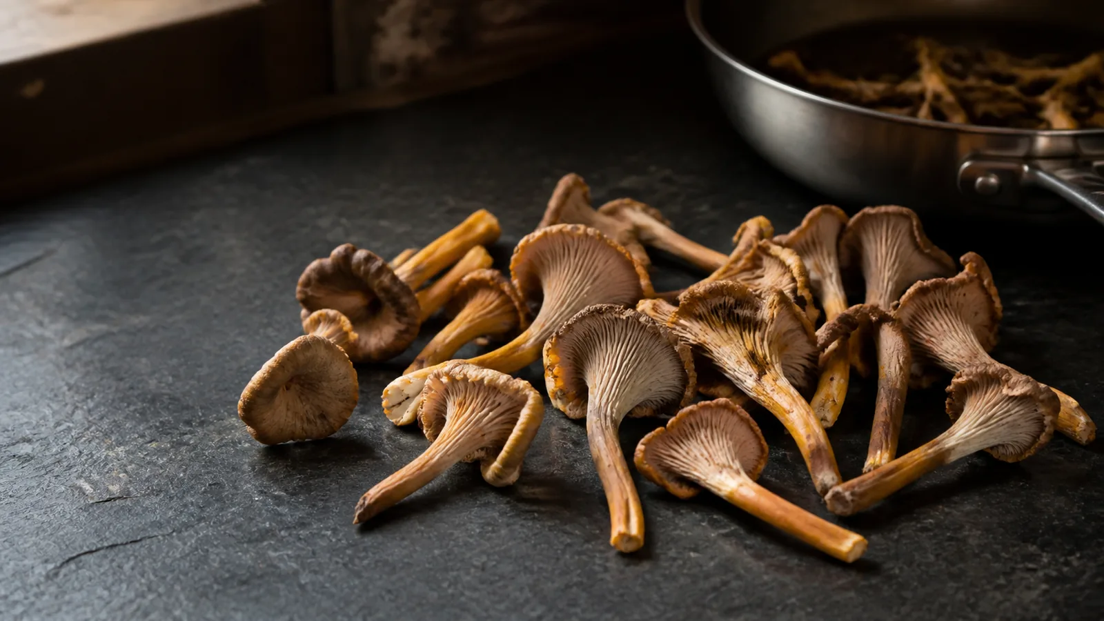 Fresh winter chanterelles prepared for a carefully checked pregnancy meal - winter chanterelle pregnancy safety | KnowTheSpore